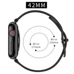 สายหนังรูคู่ สำหรับ Apple Watch Series 6 & SE &, 5 & 4 ขนาด 44 มม. / 3 & 2 & 1 ขนาด 42 มม., 5 & 4 ขนาด 40 มม. / 3 & 2 & 1 ขนาด 38 มม.