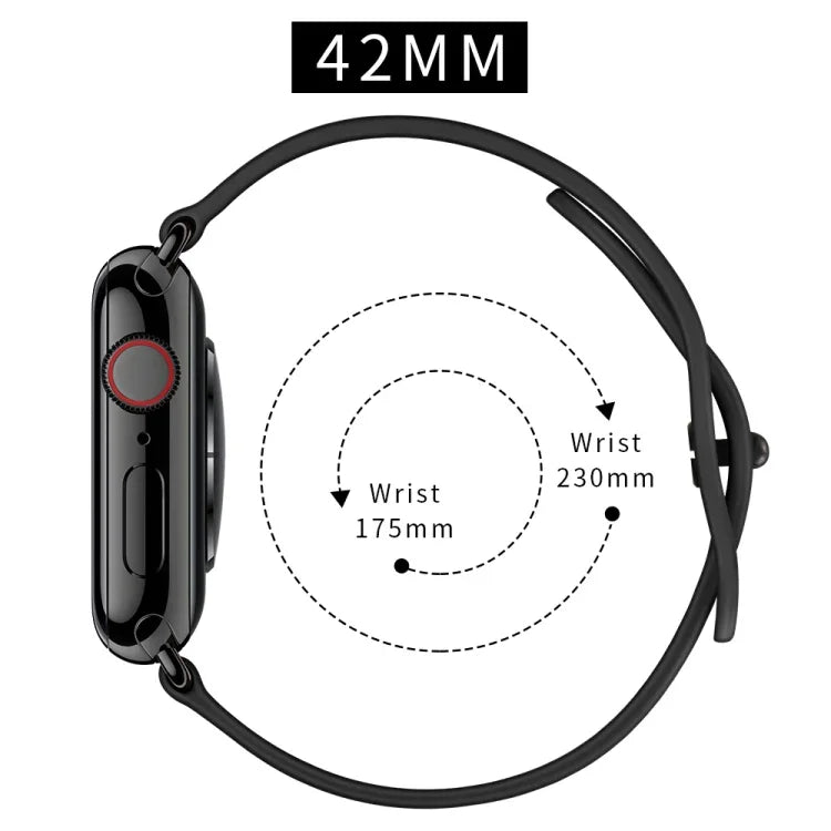 สายหนังรูคู่ สำหรับ Apple Watch Series 6 & SE &, 5 & 4 ขนาด 44 มม. / 3 & 2 & 1 ขนาด 42 มม., 5 & 4 ขนาด 40 มม. / 3 & 2 & 1 ขนาด 38 มม.