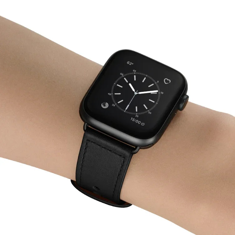 สายหนังรูคู่ สำหรับ Apple Watch Series 6 & SE &, 5 & 4 ขนาด 44 มม. / 3 & 2 & 1 ขนาด 42 มม., 5 & 4 ขนาด 40 มม. / 3 & 2 & 1 ขนาด 38 มม.