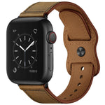 สายหนังรูคู่ สำหรับ Apple Watch Series 6 & SE &, 5 & 4 ขนาด 44 มม. / 3 & 2 & 1 ขนาด 42 มม., 5 & 4 ขนาด 40 มม. / 3 & 2 & 1 ขนาด 38 มม.