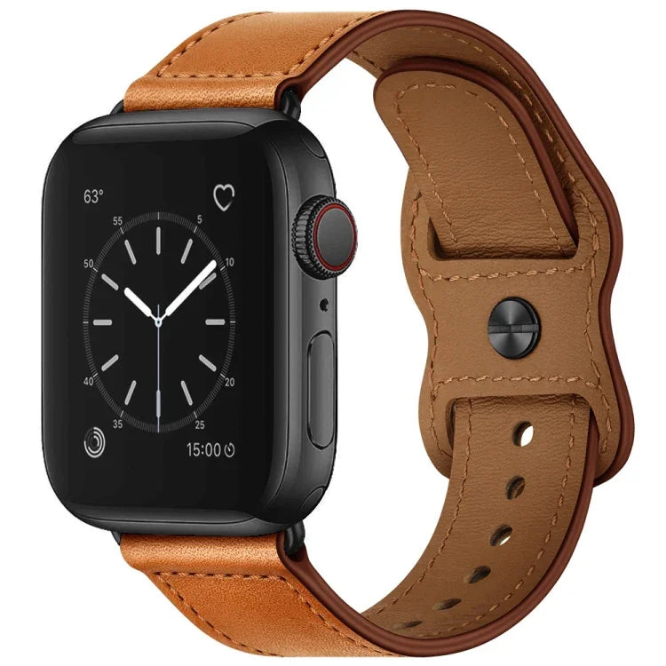 สายหนังรูคู่ สำหรับ Apple Watch Series 6 & SE &, 5 & 4 ขนาด 44 มม. / 3 & 2 & 1 ขนาด 42 มม., 5 & 4 ขนาด 40 มม. / 3 & 2 & 1 ขนาด 38 มม.