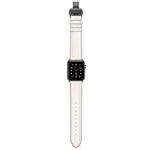 สายรัดนาฬิกาหนังแท้ + หัวเข็มขัดผีเสื้อสีดำ สำหรับ Apple Watch Series 6 & SE & 5 & 4 ขนาด 40 มม. / 3 & 2 & 1 ขนาด 38 มม., หัวเข็มขัดสีดำสำหรับ Apple Watch Series 8&7 ขนาด 41 มม. / SE 2&6&SE&5&4 ขนาด 40 มม. / 3&2&1 ขนาด 38 มม.