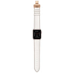 สายรัดนาฬิกาหนังแท้ + หัวเข็มขัดผีเสื้อสีโรสโกลด์ สำหรับ Apple Watch Series 6 & SE & 5 & 4 ขนาด 40 มม. / 3 & 2 & 1 ขนาด 38 มม., หัวเข็มขัดสีโรสโกลด์สำหรับ Apple Watch Series 7 ขนาด 41 มม. / 6 & SE & 5 & 4 ขนาด 40 มม. / 3 & 2 & 1 ขนาด 38 มม.