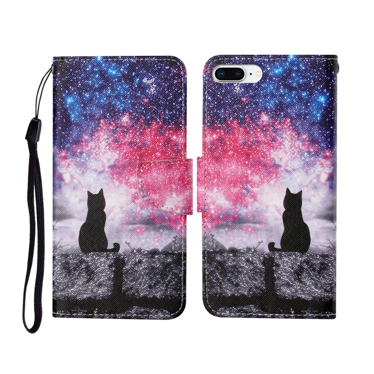Painted Pattern Horizontal Flip Leathe Case, For iPhone 6, For iPhone 6 Plus, For iPhone 7 Plus