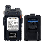 RETEVIS RT-5R วิทยุสื่อสารมือถือ USB สองช่วงความถี่ 400-520MHz + 136-174MHz 128 ช่อง, USB, ปลั๊ก EU, ปลั๊ก UK