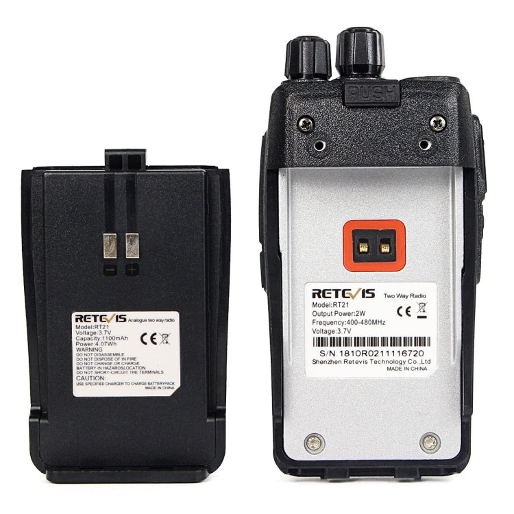 1 คู่ RETEVIS RT21 2.5W ความถี่สหรัฐ 400-480MHz 16CH วิทยุสื่อสารแบบมือถือ, ปลั๊กสหรัฐ, RT21 ปลั๊กสหรัฐ