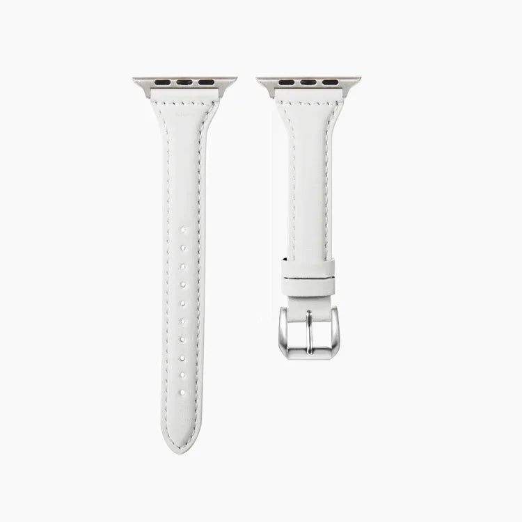 สายรัดนาฬิกาหนังแบบบางรูปตัวทีอเนกประสงค์ สำหรับ Apple Watch Series 7 ขนาด 45 มม. / 6 & SE & 5 & 4 ขนาด 44 มม. / 3 & 2 & 1 ขนาด 42 มม., สำหรับ Apple Watch Series 7 ขนาด 41 มม. / 6 & SE & 5 & 4 ขนาด 40 มม. / 3 & 2 & 1 ขนาด 38 มม.