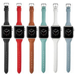 สายรัดนาฬิกาหนังแบบบางรูปตัวทีอเนกประสงค์ สำหรับ Apple Watch Series 7 ขนาด 45 มม. / 6 & SE & 5 & 4 ขนาด 44 มม. / 3 & 2 & 1 ขนาด 42 มม., สำหรับ Apple Watch Series 7 ขนาด 41 มม. / 6 & SE & 5 & 4 ขนาด 40 มม. / 3 & 2 & 1 ขนาด 38 มม.