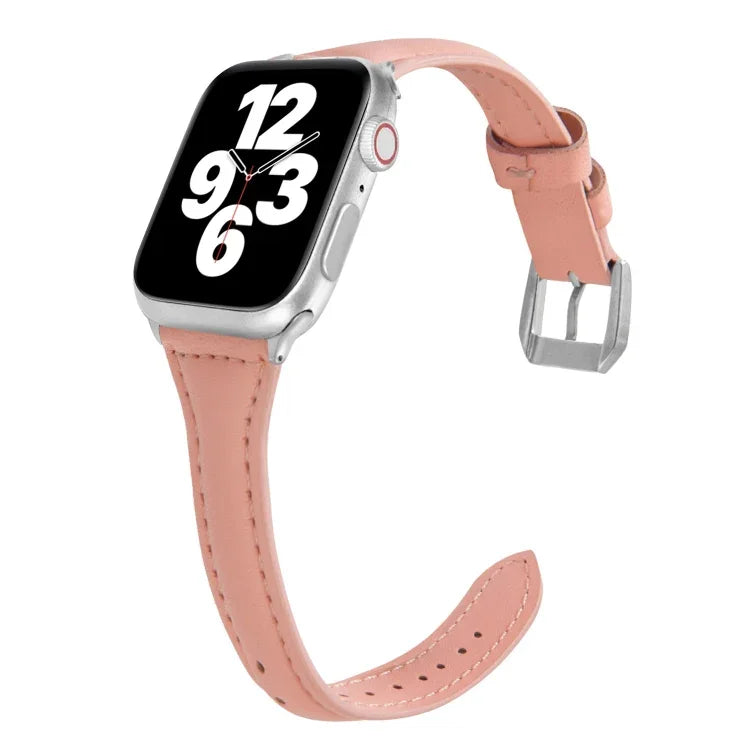 สายรัดนาฬิกาหนังแบบบางรูปตัวทีอเนกประสงค์ สำหรับ Apple Watch Series 7 ขนาด 45 มม. / 6 & SE & 5 & 4 ขนาด 44 มม. / 3 & 2 & 1 ขนาด 42 มม., สำหรับ Apple Watch Series 7 ขนาด 41 มม. / 6 & SE & 5 & 4 ขนาด 40 มม. / 3 & 2 & 1 ขนาด 38 มม.