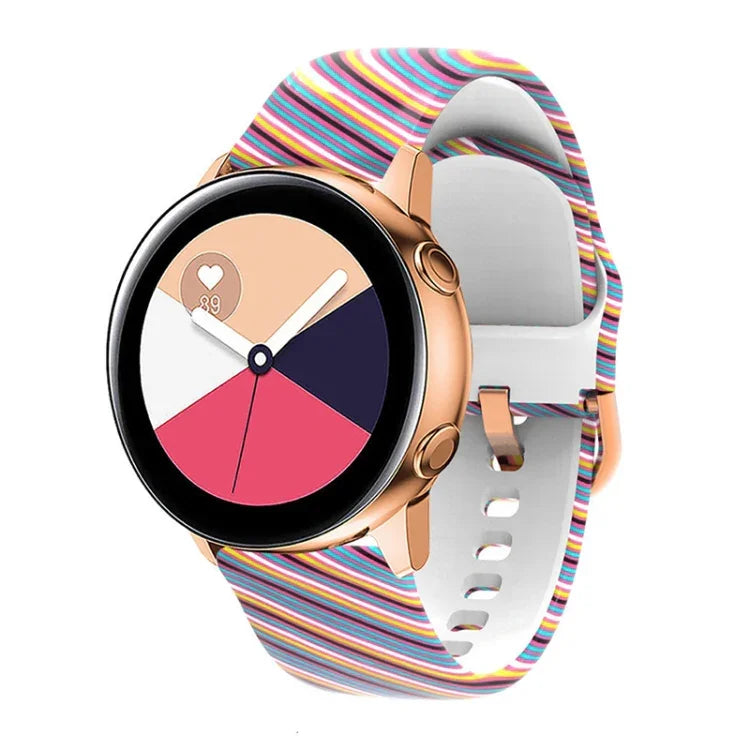 สายรัดนาฬิกาซิลิโคนสำหรับพิมพ์ทดแทน สำหรับ Samsung Galaxy Watch 42 มม. สำหรับ Samsung Galaxy Watch 46 มม.