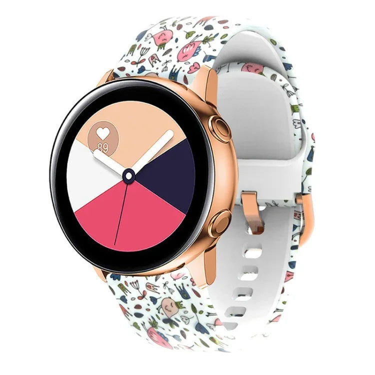 สายรัดนาฬิกาซิลิโคนสำหรับพิมพ์ทดแทน สำหรับ Samsung Galaxy Watch 42 มม. สำหรับ Samsung Galaxy Watch 46 มม.