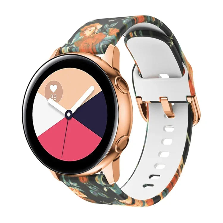 สายรัดนาฬิกาซิลิโคนสำหรับพิมพ์ทดแทน สำหรับ Samsung Galaxy Watch 42 มม. สำหรับ Samsung Galaxy Watch 46 มม.