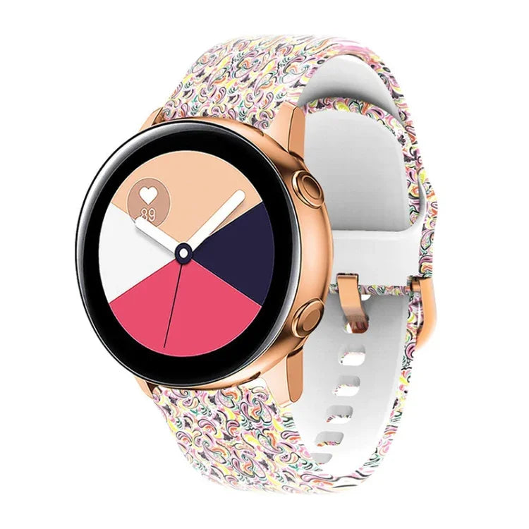 สายรัดนาฬิกาซิลิโคนสำหรับพิมพ์ทดแทน สำหรับ Samsung Galaxy Watch 42 มม. สำหรับ Samsung Galaxy Watch 46 มม.