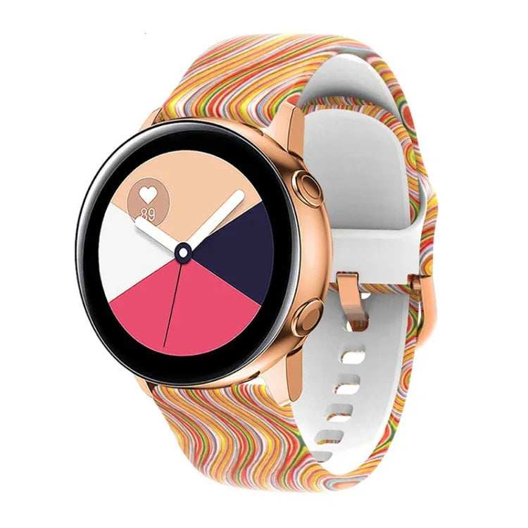 สายรัดนาฬิกาซิลิโคนสำหรับพิมพ์ทดแทน สำหรับ Samsung Galaxy Watch 42 มม. สำหรับ Samsung Galaxy Watch 46 มม.