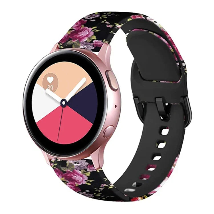 สายรัดนาฬิกาซิลิโคนสำหรับพิมพ์ทดแทน สำหรับ Samsung Galaxy Watch 42 มม. สำหรับ Samsung Galaxy Watch 46 มม.