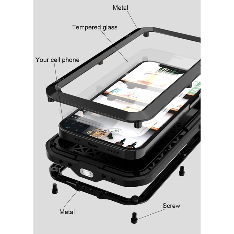 LOVE MEI Metal Shockproof Waterproof Dustproof Protective Case, For iPhone 12 mini, For iPhone 12