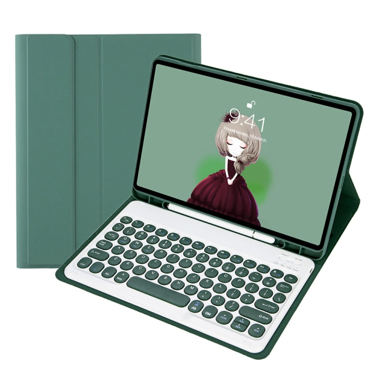 YT11B เคสหนังคีย์บอร์ดบลูทูธถอดได้ลายผิวหนังสีลูกกวาด สำหรับ iPad Air 4 2020 / Air 5 2022 / Pro 11 นิ้ว 2022 / 2021 / 2020 / 2018 (สีขาวน้ำแข็ง), สำหรับ iPad Air 11 2024 / 2025 / Air 2020 10.9