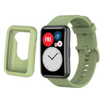 For Huwei Watch Fit Protective Silicone Case + Silicone Watchband Kit