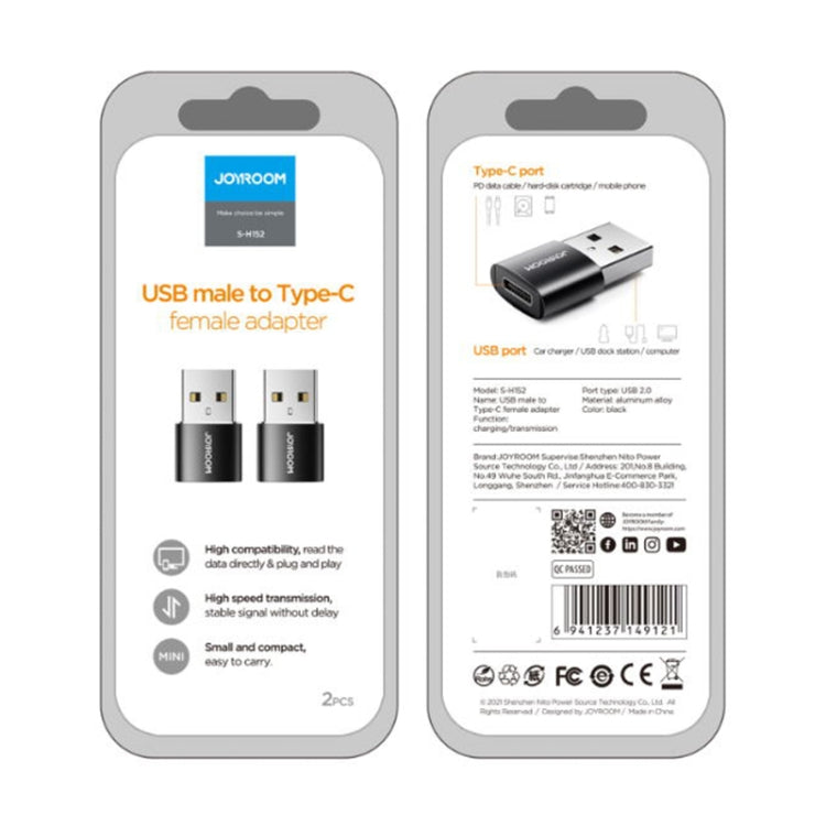 JOYROOM S-H152 อะแดปเตอร์ OTG USB ตัวผู้เป็น USB-C / Type-C ตัวเมีย 3A, S-H152