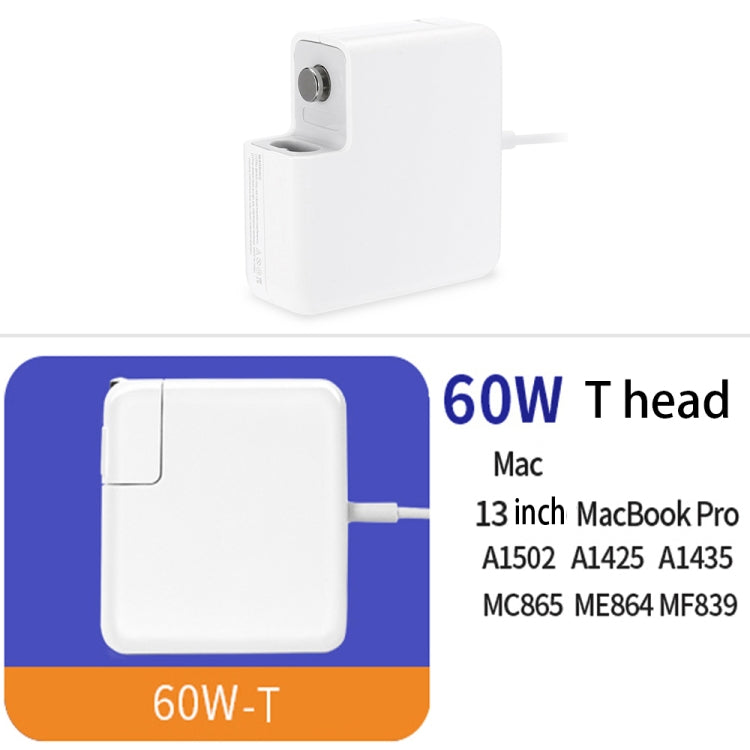 อะแดปเตอร์ไฟ MagSafe 2 60W 16.5V 3.65A 5 พิน รุ่น A1435 สำหรับ MacBook ความยาวสาย 1.6 ม., ปลั๊ก 60W แบบ AU, ปลั๊ก 60W แบบ EU, ปลั๊ก 60W แบบ UK