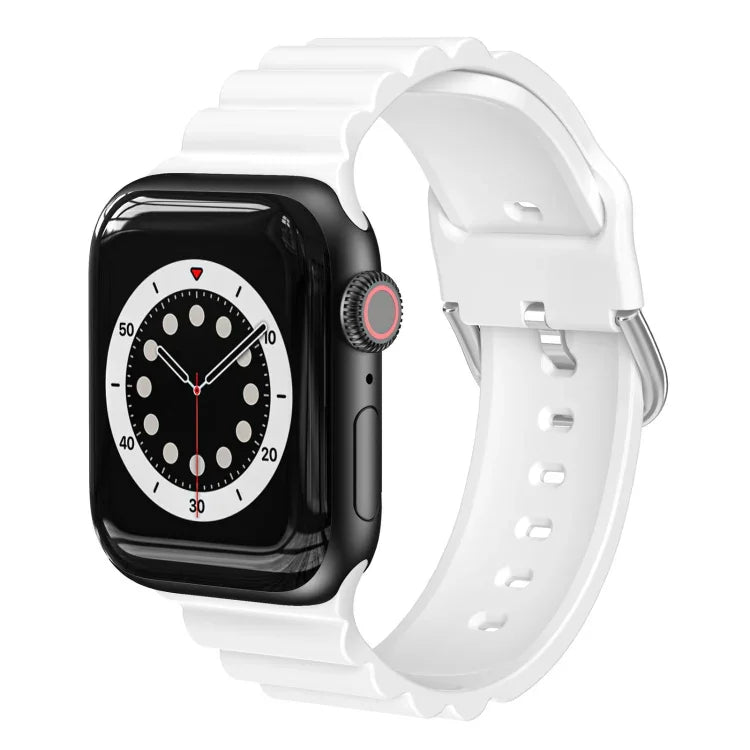 สายรัดนาฬิกาซิลิโคนสไตล์ธุรกิจ B สำหรับ Apple Watch Series 7 ขนาด 45 มม. / 6 & SE & 5 & 4 ขนาด 44 มม. / 3 & 2 & 1 ขนาด 42 มม., สำหรับ Apple Watch Ultra ขนาด 49 มม. / Series 8&7 ขนาด 45 มม. / SE 2&6&SE&5&4 ขนาด 44 มม. / 3&2&1 ขนาด 42 มม.