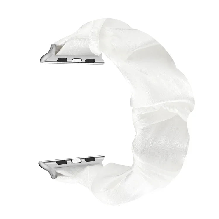 Shell Pattern Hair Ring Cloth Watch Strap, For Apple Watch Ultra 49mm / Series 8&7 45mm / SE 2&6&SE&5&4 44mm / 3&2&1 42mm, For Apple Watch Series 8&7 41mm / SE 2&6&SE&5&4 40mm / 3&2&1 38mm                                                                ...