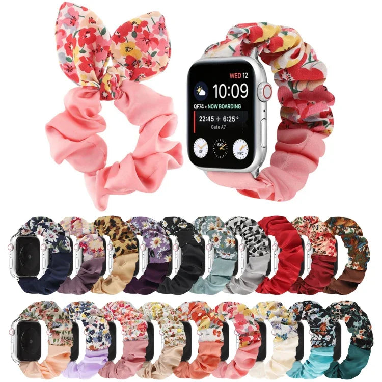 สายรัดนาฬิกาผ้าลายผีเสื้อ สำหรับ Apple Watch Ultra 49 มม. / Series 8&7 45 มม. / SE 2&6&SE&5&4 44 มม. / 3&2&1 42 มม. / สำหรับ Apple Watch Series 8&7 41 มม. / SE 2&6&SE&5&4 40 มม. / 3&2&1 38 มม.