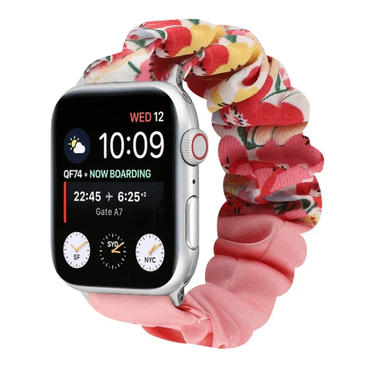 สายรัดนาฬิกาผ้าลายผีเสื้อ สำหรับ Apple Watch Ultra 49 มม. / Series 8&7 45 มม. / SE 2&6&SE&5&4 44 มม. / 3&2&1 42 มม. / สำหรับ Apple Watch Series 8&7 41 มม. / SE 2&6&SE&5&4 40 มม. / 3&2&1 38 มม.