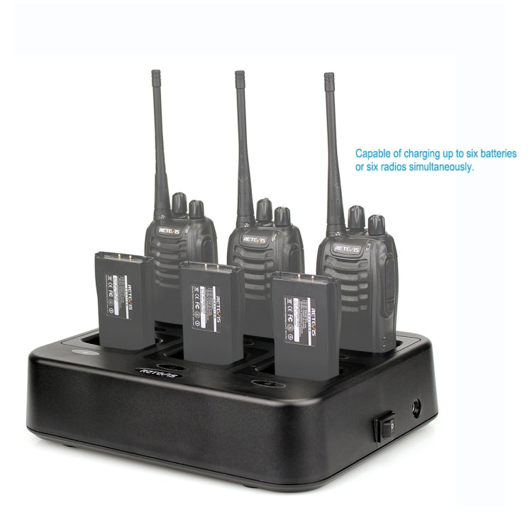 แท่นชาร์จวิทยุสื่อสาร RETEVIS RTC777 หกช่อง สำหรับ Retevis H777, ปลั๊ก RTC777 AU, ปลั๊ก RTC777 US, ปลั๊ก RTC777 EU, ปลั๊ก RTC777 UK