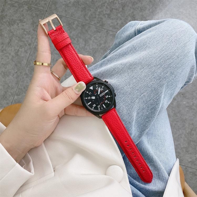 Sewing Litchi Texture Leather Replacement Strap Watchband, For Samsung Galaxy Watch Active2 44mm, For Samsung Galaxy Watch Active
