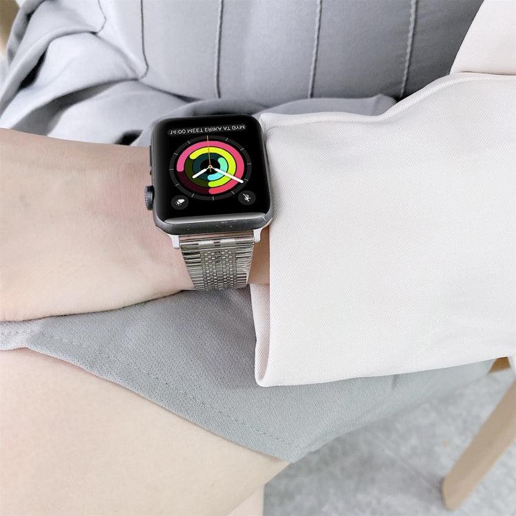 สายรัดนาฬิกาเหล็กลายเส้นคู่ สำหรับ Apple Watch Series 7 41 มม. / & 6 & SE & 5 & 4 40 มม. / สำหรับ Apple Watch Series 7 45 มม. / & 6 & SE & 5 & 4 44 มม.