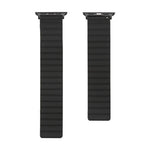 Silicone magnetic watchband for apple watch, black replacement strap for 41mm and 44mm models