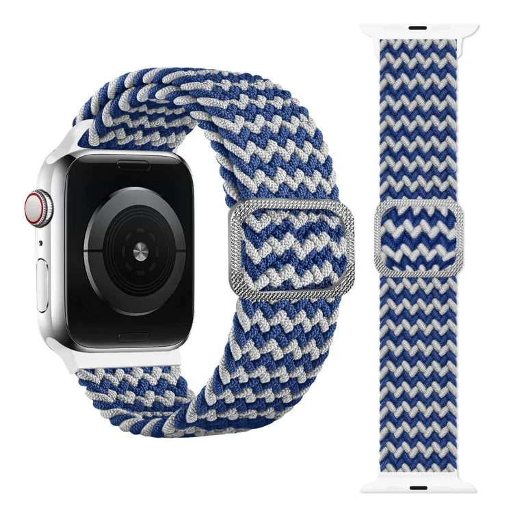 สายรัดนาฬิกายืดถักแบบหัวเข็มขัด สำหรับ Apple Watch Series 9&8&7 41 มม. / SE 3&SE 2&6&SE&5&4 40 มม. / 3&2&1 38 มม. (สีรุ้ง) / สำหรับ Apple Watch Series 7 45 มม. / 6 & SE & 5 & 4 44 มม. / 3 & 2 & 1 42 มม.