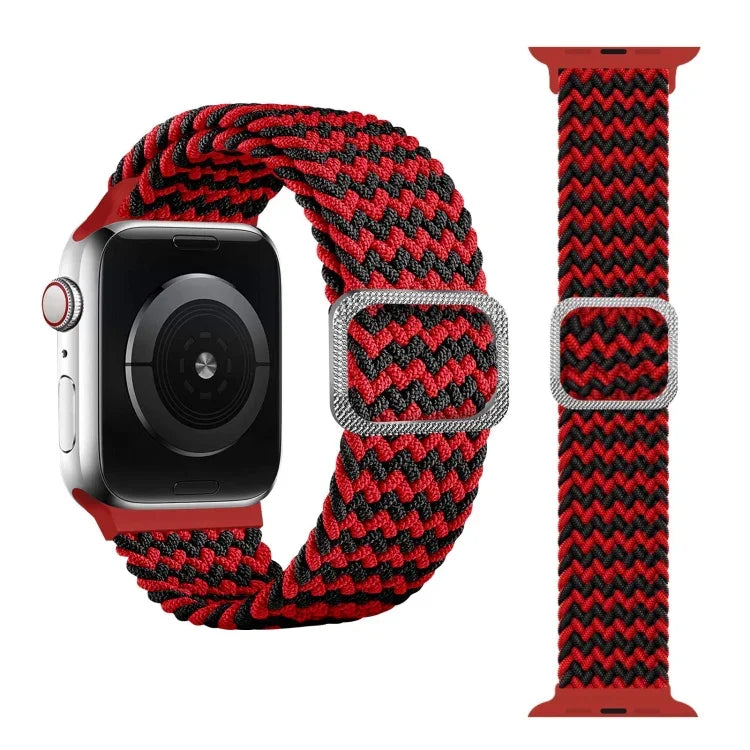 สายรัดนาฬิกายืดถักแบบหัวเข็มขัด สำหรับ Apple Watch Series 9&8&7 41 มม. / SE 3&SE 2&6&SE&5&4 40 มม. / 3&2&1 38 มม. (สีรุ้ง) / สำหรับ Apple Watch Series 7 45 มม. / 6 & SE & 5 & 4 44 มม. / 3 & 2 & 1 42 มม.