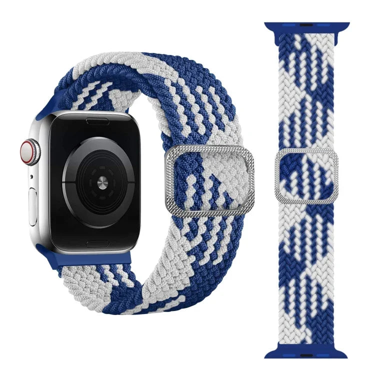 สายรัดนาฬิกายืดถักแบบหัวเข็มขัด สำหรับ Apple Watch Series 9&8&7 41 มม. / SE 3&SE 2&6&SE&5&4 40 มม. / 3&2&1 38 มม. (สีรุ้ง) / สำหรับ Apple Watch Series 7 45 มม. / 6 & SE & 5 & 4 44 มม. / 3 & 2 & 1 42 มม.