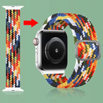 สายรัดนาฬิกายืดถักแบบหัวเข็มขัด สำหรับ Apple Watch Series 9&8&7 41 มม. / SE 3&SE 2&6&SE&5&4 40 มม. / 3&2&1 38 มม. (สีรุ้ง) / สำหรับ Apple Watch Series 7 45 มม. / 6 & SE & 5 & 4 44 มม. / 3 & 2 & 1 42 มม.