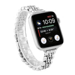 สายรัดนาฬิกาสแตนเลสแบบเม็ดเจ็ดสำหรับข้อมือเล็ก สำหรับ Apple Watch Series 6 & SE & สำหรับ Apple Watch Ultra 49 มม. / Series 8&7 45 มม. / SE 2&6&SE&5&4 44 มม. / 3&2&1 42 มม. สำหรับ Apple Watch Series 7 41 มม. / 6 & SE & 5 & 4 40 มม. / 3 & 2 & 1 38 มม.