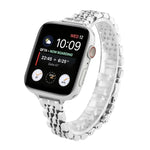 สายรัดนาฬิกาสแตนเลสแบบเม็ดเจ็ดสำหรับข้อมือเล็ก สำหรับ Apple Watch Series 6 & SE & สำหรับ Apple Watch Ultra 49 มม. / Series 8&7 45 มม. / SE 2&6&SE&5&4 44 มม. / 3&2&1 42 มม. สำหรับ Apple Watch Series 7 41 มม. / 6 & SE & 5 & 4 40 มม. / 3 & 2 & 1 38 มม.