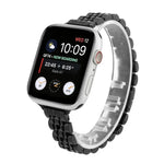 สายรัดนาฬิกาสแตนเลสแบบเม็ดเจ็ดสำหรับข้อมือเล็ก สำหรับ Apple Watch Series 6 & SE & สำหรับ Apple Watch Series 7 45 มม. / 6 & SE & 5 & 4 44 มม. / 3 & 2 & 1 42 มม. สำหรับ Apple Watch Series 8&7 41 มม. / SE 2&6&SE&5&4 40 มม. / 3&2&1 38 มม.
