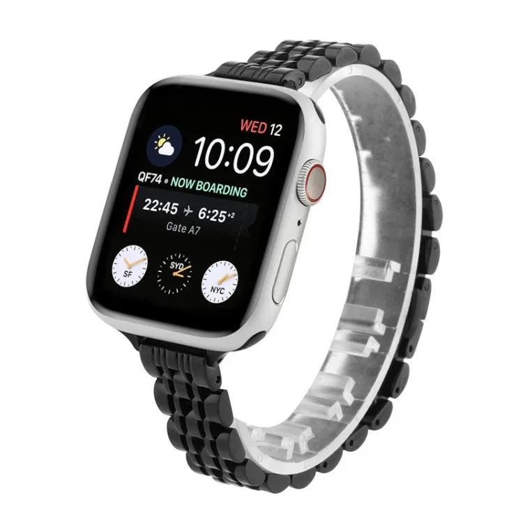 สายรัดนาฬิกาสแตนเลสแบบเม็ดเจ็ดสำหรับข้อมือเล็ก สำหรับ Apple Watch Series 6 & SE & สำหรับ Apple Watch Series 7 45 มม. / 6 & SE & 5 & 4 44 มม. / 3 & 2 & 1 42 มม. สำหรับ Apple Watch Series 8&7 41 มม. / SE 2&6&SE&5&4 40 มม. / 3&2&1 38 มม.