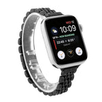 สายรัดนาฬิกาสแตนเลสแบบเม็ดเจ็ดสำหรับข้อมือเล็ก สำหรับ Apple Watch Series 6 & SE & สำหรับ Apple Watch Series 7 45 มม. / 6 & SE & 5 & 4 44 มม. / 3 & 2 & 1 42 มม. สำหรับ Apple Watch Series 8&7 41 มม. / SE 2&6&SE&5&4 40 มม. / 3&2&1 38 มม.