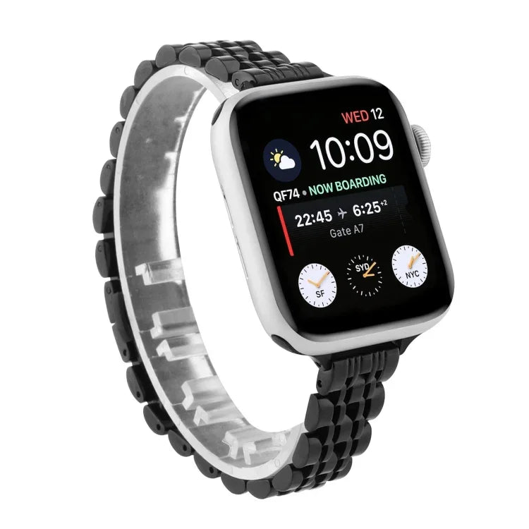 สายรัดนาฬิกาสแตนเลสแบบเม็ดเจ็ดสำหรับข้อมือเล็ก สำหรับ Apple Watch Series 6 & SE & สำหรับ Apple Watch Series 7 45 มม. / 6 & SE & 5 & 4 44 มม. / 3 & 2 & 1 42 มม. สำหรับ Apple Watch Series 8&7 41 มม. / SE 2&6&SE&5&4 40 มม. / 3&2&1 38 มม.