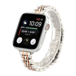 สายรัดนาฬิกาเหล็กสแตนเลสลูกปัดเจ็ดเม็ดขนาดเล็ก สำหรับ Apple Watch Series 6 & SE & / สำหรับ Apple Watch Series 7 45 มม. / 6 & SE & 5 & 4 44 มม. / 3 & 2 & 1 42 มม. / สำหรับ Apple Watch Series 8&7 41 มม. / SE 2&6&SE&5&4 40 มม. / 3&2&1 38 มม.