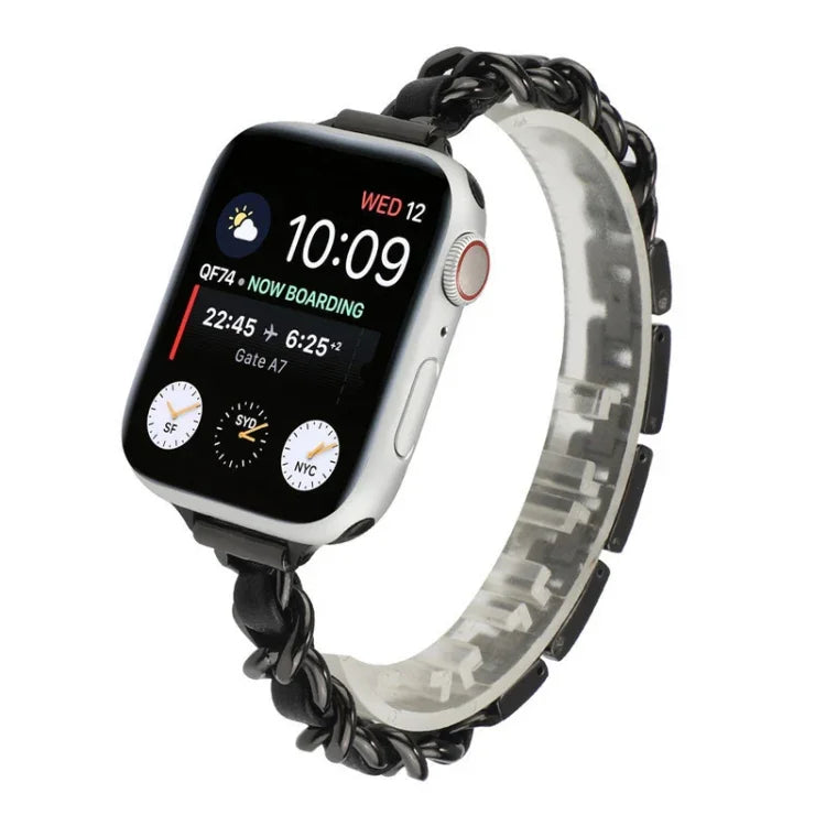 สายรัดนาฬิกาสแตนเลสสตีลเม็ดเจ็ดสำหรับข้อมือเล็ก สำหรับ Apple Watch Series 6 & SE & สำหรับ Apple Watch Ultra 49 มม. / Series 8&7 45 มม. / SE 2&6&SE&5&4 44 มม. / 3&2&1 42 มม. สำหรับ Apple Watch Series 8&7 41 มม. / SE 2&6&SE&5&4 40 มม. / 3&2&1 38 มม.