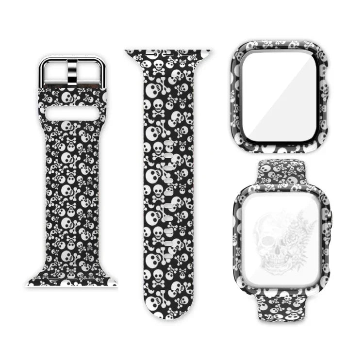 Silicone Printing Integrated Replacement Watch Case Watchband, For Apple Watch Series 3 & 2 & 1 38mm