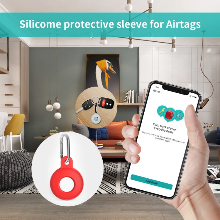 เคสซิลิโคนกันรอยกันกระแทกพร้อมตะขอเกี่ยว สำหรับ AirTag