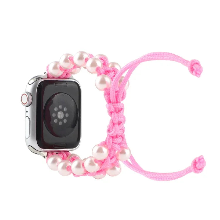 สายรัดนาฬิกาไนลอนลูกปัดเชือกกันฝนสำหรับ Apple Watch Series 6 & SE &, Apple Watch Ultra 49 มม. / Series 8&7 45 มม. / SE 2&6&SE&5&4 44 มม. / 3&2&1 42 มม., Apple Watch Series 8&7 41 มม. / SE 2&6&SE&5&4 40 มม. / 3&2&1 38 มม.