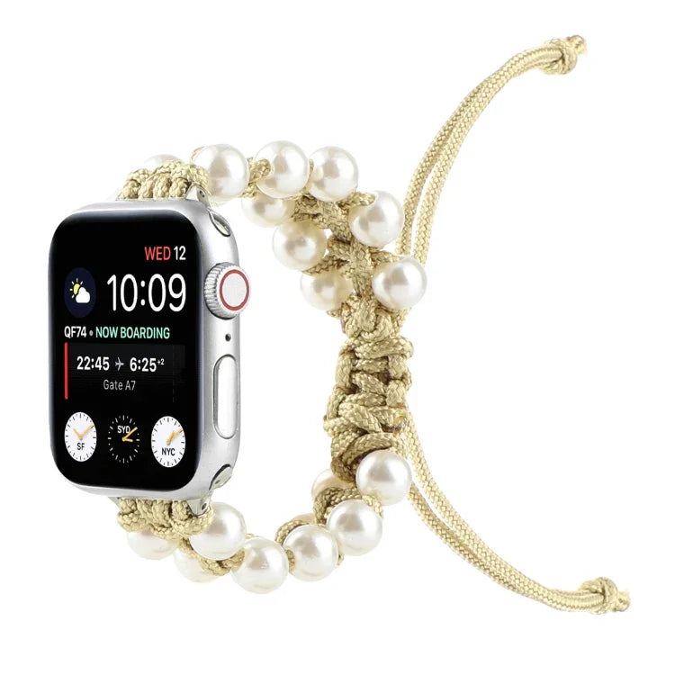 สายรัดนาฬิกาไนลอนลูกปัดเชือกกันฝนสำหรับ Apple Watch Series 6 & SE &, Apple Watch Ultra 49 มม. / Series 8&7 45 มม. / SE 2&6&SE&5&4 44 มม. / 3&2&1 42 มม., Apple Watch Series 8&7 41 มม. / SE 2&6&SE&5&4 40 มม. / 3&2&1 38 มม.