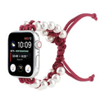 สายรัดนาฬิกาไนลอนลูกปัดเชือกกันฝนสำหรับ Apple Watch Series 6 & SE &, Apple Watch Ultra 49 มม. / Series 8&7 45 มม. / SE 2&6&SE&5&4 44 มม. / 3&2&1 42 มม., Apple Watch Series 8&7 41 มม. / SE 2&6&SE&5&4 40 มม. / 3&2&1 38 มม.