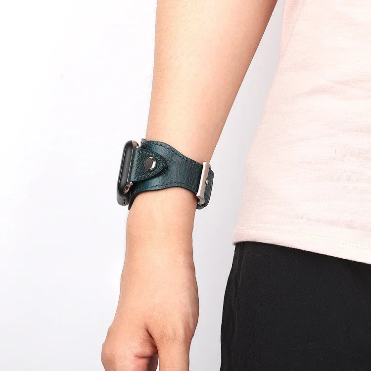สายรัดนาฬิกาหนังแท้สำหรับ Apple Watch Series 7 41 มม. / & 6 & SE & 5 & 4 40 มม., Apple Watch Series 7 45 มม. / & 6 & SE & 5 & 4 44 มม.
